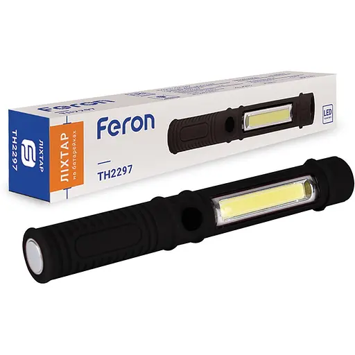 Ліхтарик на батарейках Feron 2+0.5W магніт TH2297 (01949)