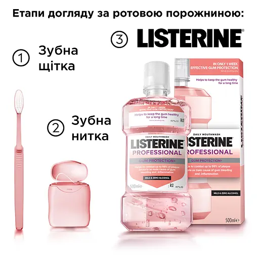 Ополаскиватель для ротовой полости Listerine Профессиональный Защита десен+ 500 мл - фото 8