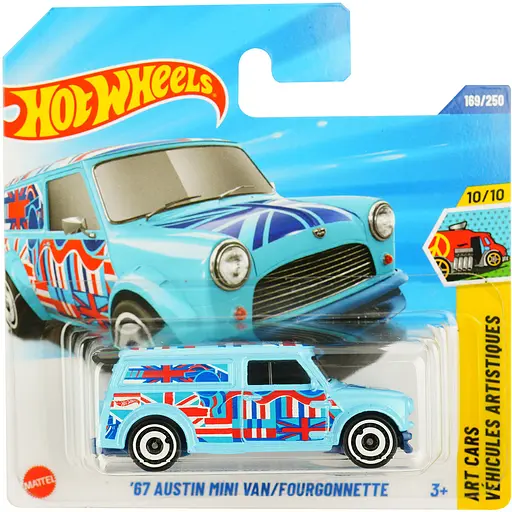 Базовая машинка Hot Wheels Art Cars 67 Austin Mini Van / Fourgonnette голубая (5785) JBB68-N522