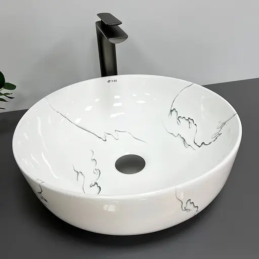 Умивальник VBI Bari S marmo накладний VBI-011604, Мармур - фото 3