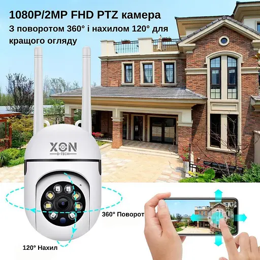 IP-камера поворотная XON SmartCam Wi-Fi 1080P (UCWEM21YW 4798) Белая - фото 4