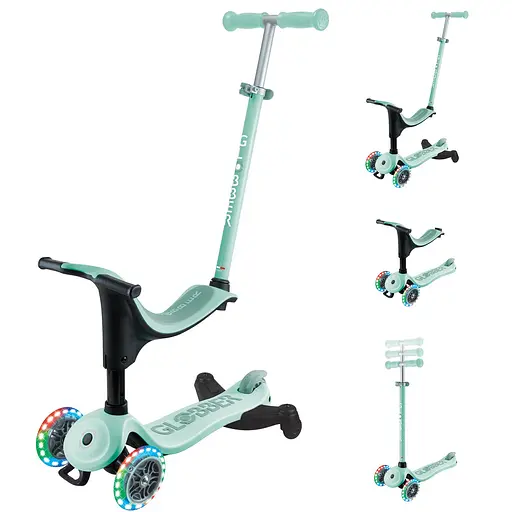 Самокат Globber Go Up Sporty 360 колеса з підсвіткою м’ятно-фісташковий (456-706)