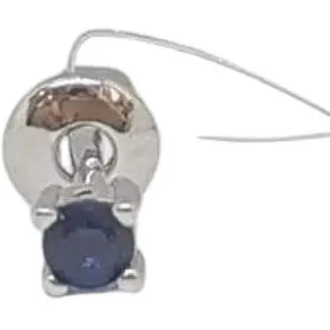 Серебряная моносерьга пуссета Dear с фианитом. 3003.2С Синий (темный)