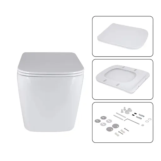 Подвесной унитаз Qtap Tern + инсталляция Qtap Nest 4 в 1 (круглая клавиша Satin), Белый - фото 7