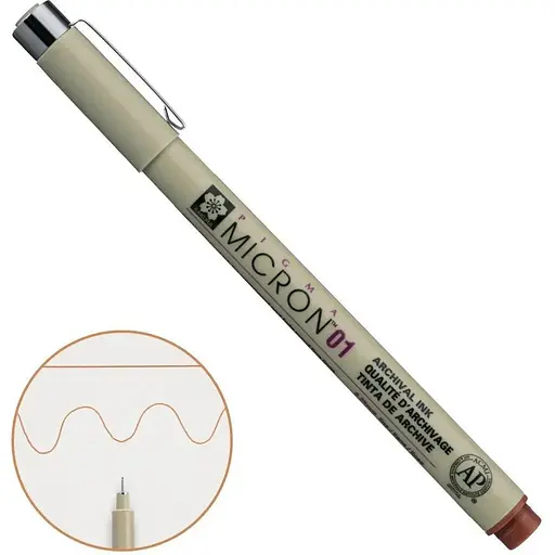 Линер Pigma Micron (0.1) 0.25 мм Коричневый Sakura - фото 1