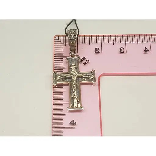 Золотой крестик Харьковская ювелирная фабрика. Распятие Христа. 11541-ЧБЕЛ - фото 5
