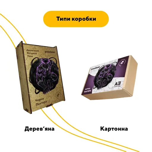 Дерев'яний фігурний пазл Чорна Пантера, А1, Дерев'яна коробка 500+ елементів - фото 3
