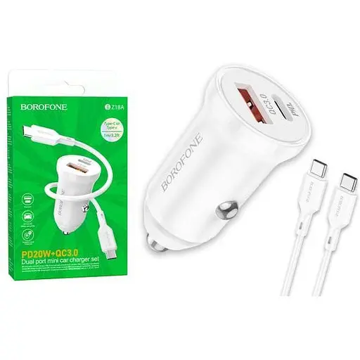 Зарядное устройство Borofone BZ18A Type-C/Type-C PD20W+QC3.0