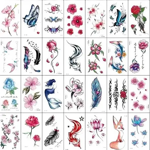 Набор детских часов тату Цветные мини №1 color-tattoo-mini-set-30