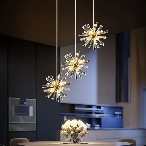 Круглый дизайнерский подвес с кристаллами | Line F | Арт. NO4/1-240 AB - фото 1