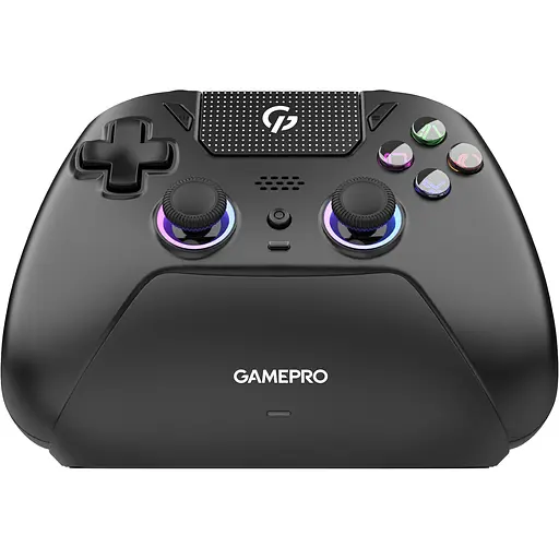 Геймпад GamePro GPS20BDOC 2.4G/BT 5.1/USB бездротовий із зарядною станцією Switch/PS/PC/iOS/Android RGB Black (GPS20BDOC)