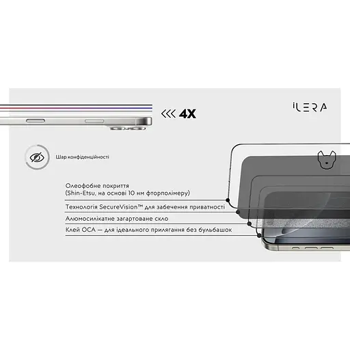 Захисне скло iLera DeLuxe Incognito Glass для Apple iPhone 17 Pro (ILInDL17Pr) [144428] - фото 7