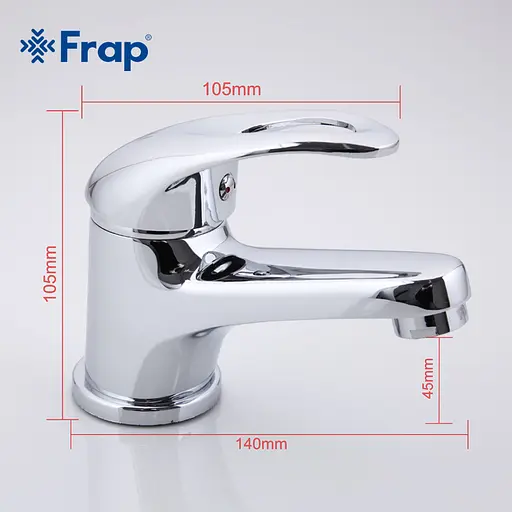 Смеситель для умывальника шпилька Ø40 Frap 1/10 F1003 Хром - фото 6