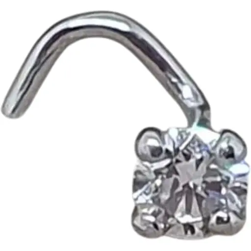 Золотая серьга-пирсинг Favoritum в нос с бриллиантом. 312130_Б_11