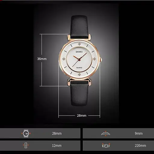 Жіночий класичний годинник Skmei 1330 (Рожеве золото) - фото 6