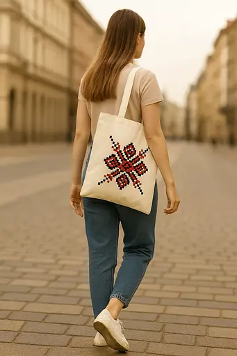 Набір, екосумка-розмальовка, „Вишиванка“, бавовна 220 г/м2, 38х42см, ROSA Talent [CD]