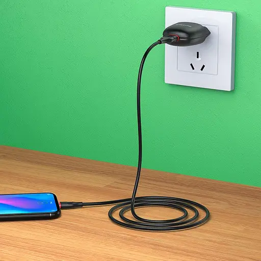 Зарядный набор блок с кабелем micro-USB Borofone BA49A Vast power черный - фото 3