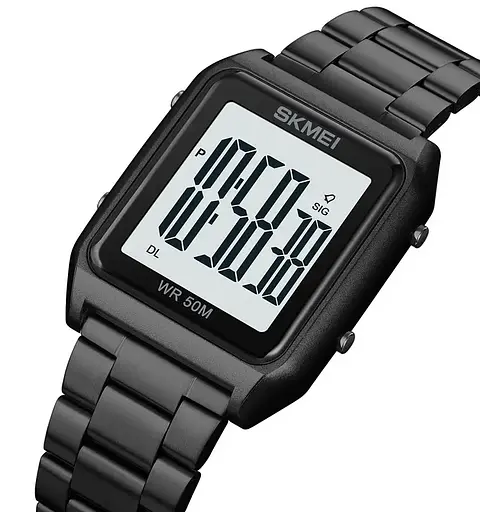 Чоловічий наручний годинник Skmei 1879 (Чорний з білим) - фото 3