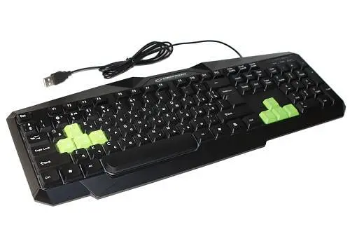 Клавиатура Esperanza Wired EGK201GUA ILLUMINATED черный/зеленый, USB - фото 1