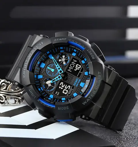 Годинник чоловічий наручний Skmei 1832 (Чорний з синім) - фото 3