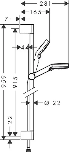Душовий набір Hansgrohe Crometta Vario 0.90 м білий/хром EcoSmart 9 л/хв 26538400, Хром - фото 2