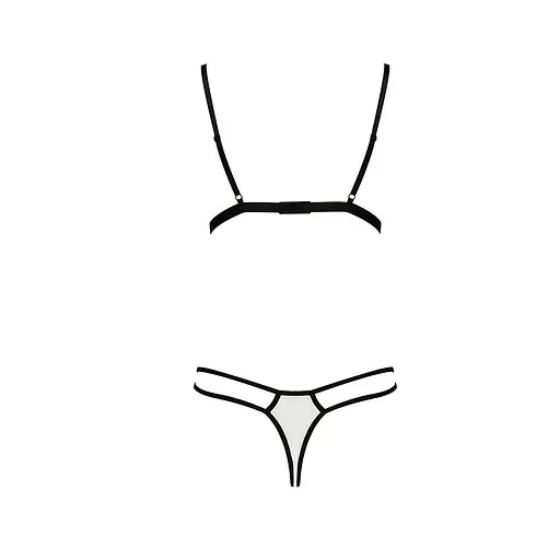 Комплект білизни ORIHIME Set white - Passion: стрепи: ліф та трусики L/XL - фото 4