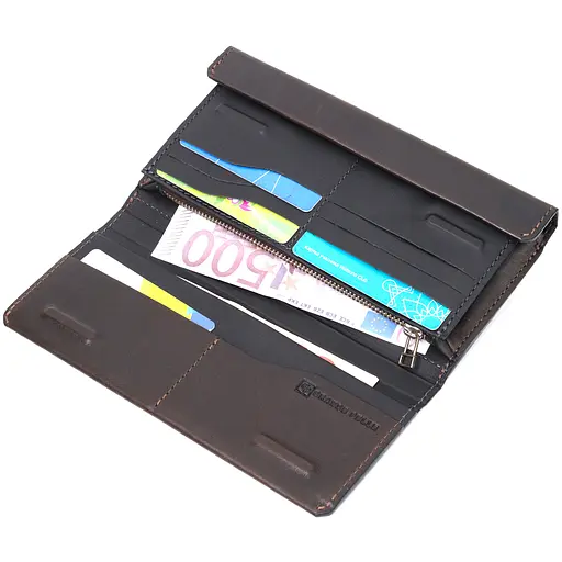 Кожаный мужской кошелек Grande Pelle 10.5х20.3х2.5 см acs0026945 - фото 4