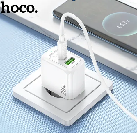 Мережевий зарядний пристрій Hoco CS54A Surplus PD20W+QC3.0 Білий - фото 3
