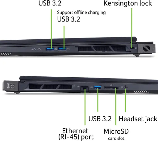 Ноутбук Acer Predator Helios 18 PH18-73 18" WQXGA IPS Intel U9-275HX 32GB F1TB NVD5080-16 Lin чорний - фото 3
