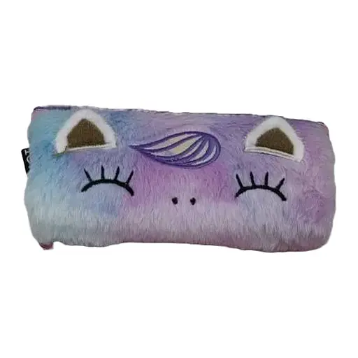 Пенал-косметичка меховой Мордочка Единорога, Н-384 (в ассортименте)