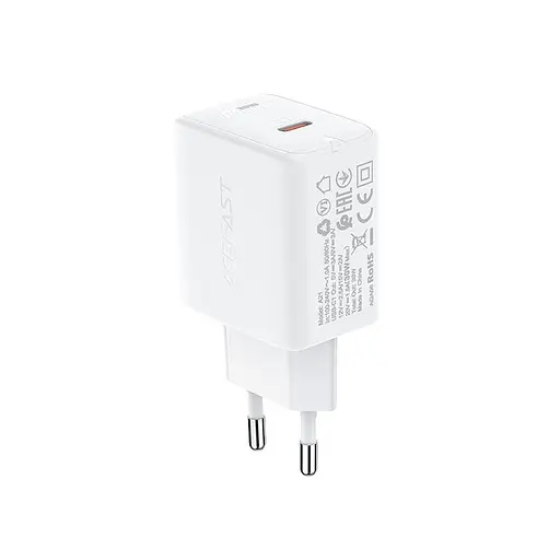 Адаптер сетевой ACEFAST GaN A21 1*Type-C 30W блок зарядный белый - фото 3