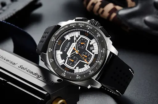 Чоловічий годинник Megir 2056 Todest Silver/Black - фото 5