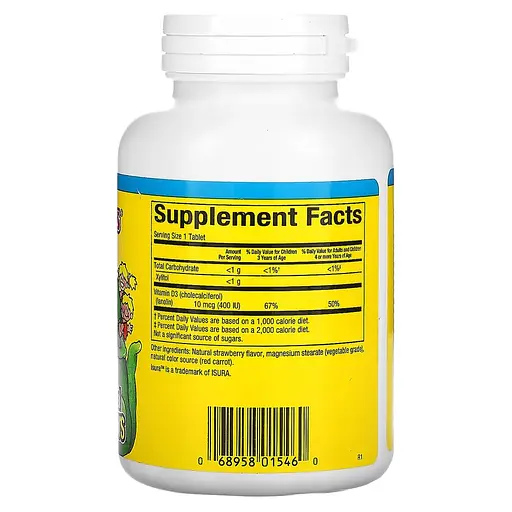 Вітамін D для дітей Natural Factors Big Friends Vitamin D3 400 IU, 250 жувальних таблеток - фото 2