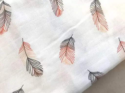 Муслиновая пеленка Moontime "Перья персиковые" - фото 2