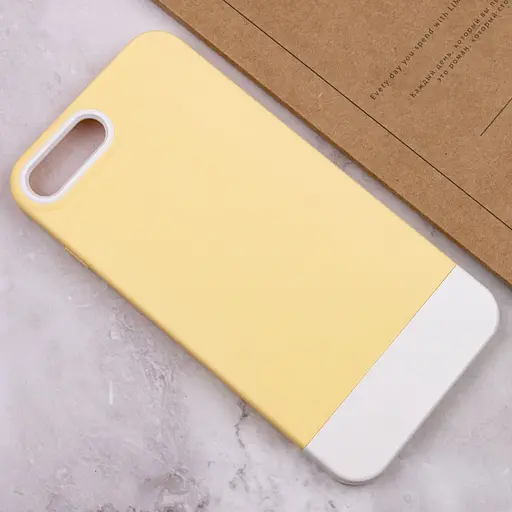 Чехол TPU+PC Bichromatic для Apple iPhone 7 plus/8 plus 5.5 Creamy-yellow/White - фото 4