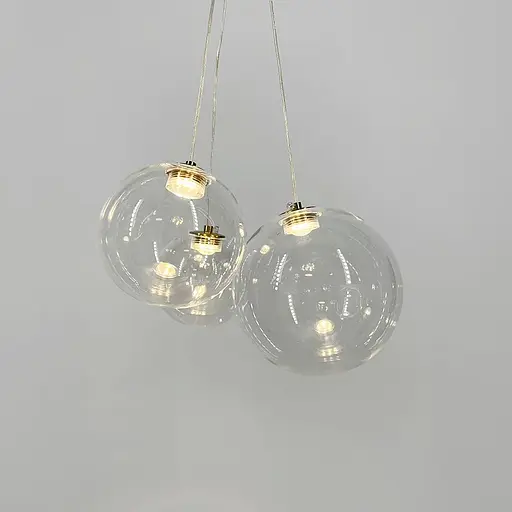 Світильник із 3-ма плафонами різних розмірів у латунному корпусі | Line F | Арт. AA222/3 AB - фото 3