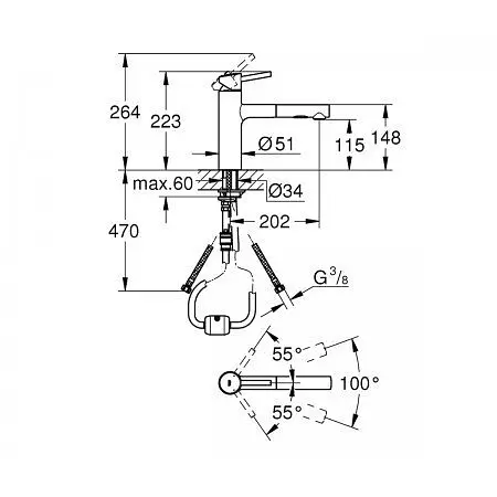 Змішувач для кучні Grohe Concetto 30273001 Хром - фото 2