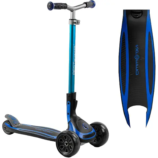Самокат дитячий Best Scoote складаний 76-101х14.5х64 см Чорно-синій 000254998