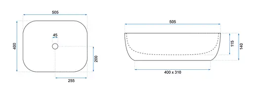Умивальник Rea Mona slim накладний білий REA-U6300, Білий - фото 6