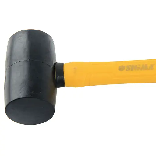Киянка гумова Sigma 340 г фібергласова рукоятка. чорна (4317351) - фото 2