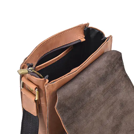 Кожаная мужская сумка через плечо TARWA 26х22х6 см nsa0001278 - фото 6