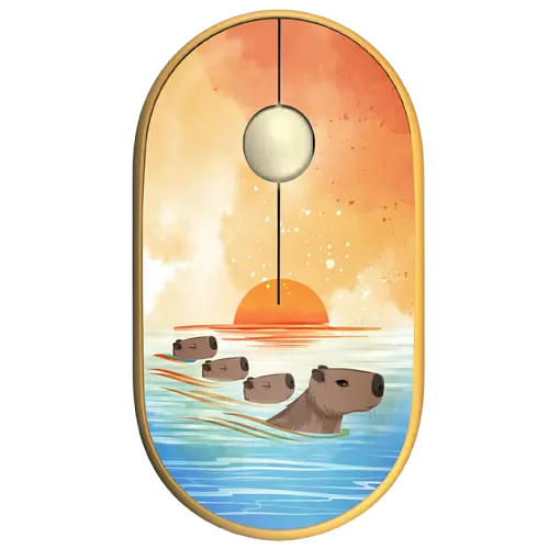 Мышь беспроводная 2E MF300 Capybara Sunset Silent Yellow (2E-MF300WCAPIBARAYW)