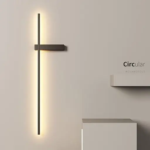 Світильник бра палка 100 см 20W метал (Чорний мат) - фото 2