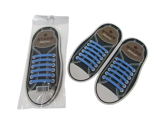 Силиконовые антишнурки AntiLaces Stars, голубые, 56.5 мм