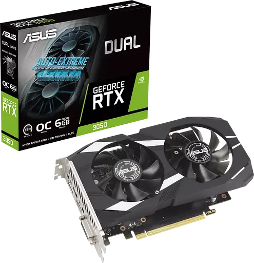 Видеокарта GeForce RTX 3050 6GB Asus Dual OC (DUAL-RTX3050-O6G)