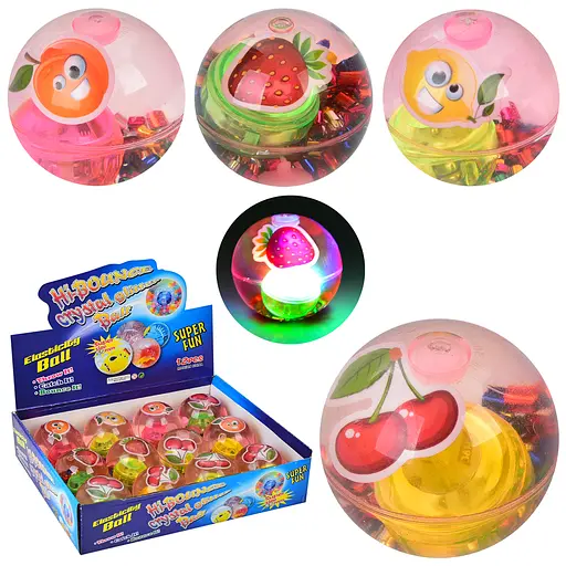 Стрибуни водяні, світло, 5.5 см, фрукти/ягоди, мішура, MS4038-2 (В асортименті) - фото 2