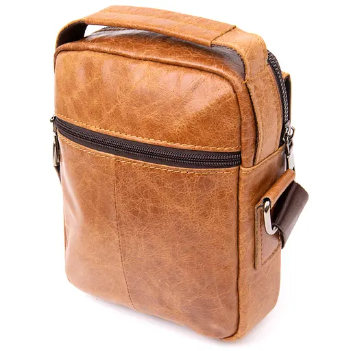 Кожаный мессенджер мужской Vintage 18х20,5х5,5 см sum0013981 - фото 2