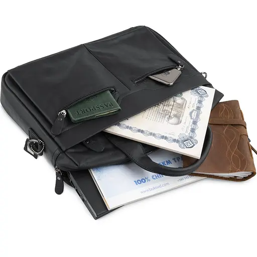 Чоловіча шкіряна сумка Vintage 39,5х29х9 см sum0015056 - фото 8