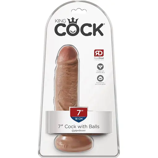 Фалоімітатор King Cock With Balls 19.4 см коричневий