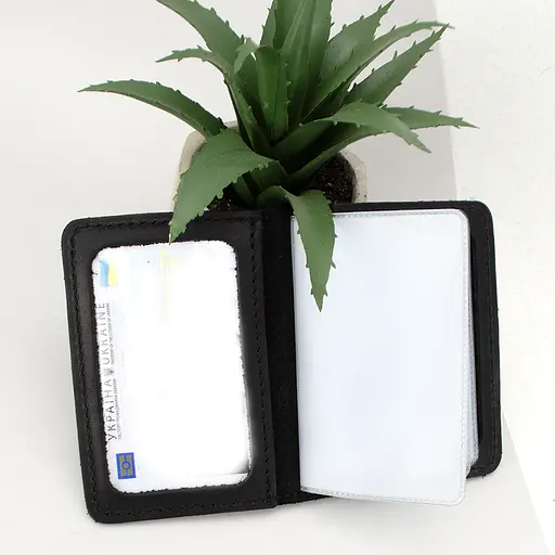 Обложка кожаная на ID паспорт, права Handycover HC0047 черная - фото 3